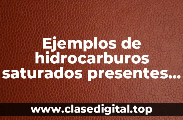 Ejemplos de hidrocarburos saturados presentes en la naturaleza química