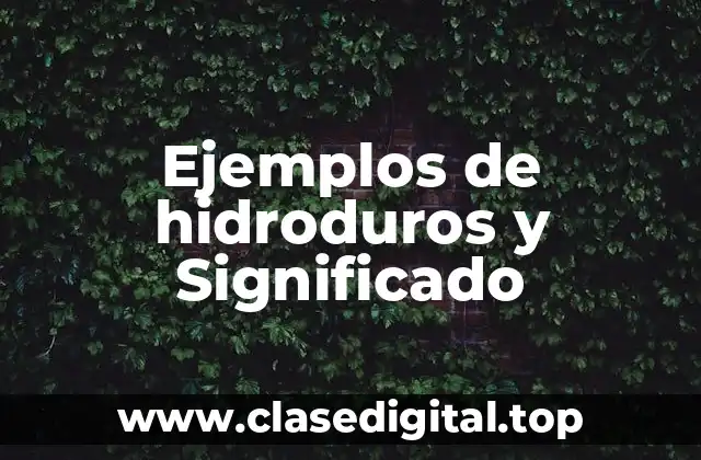 Ejemplos de hidroduros y Significado