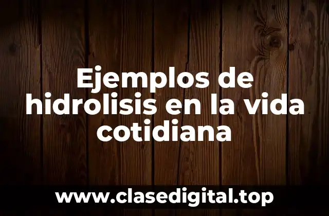 Ejemplos de hidrolisis en la vida cotidiana