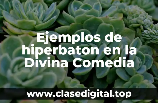 Ejemplos de hiperbaton en la Divina Comedia