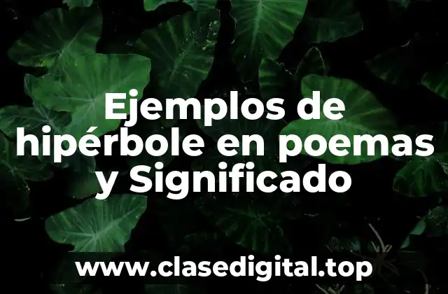 Ejemplos de hipérbole en poemas y Significado