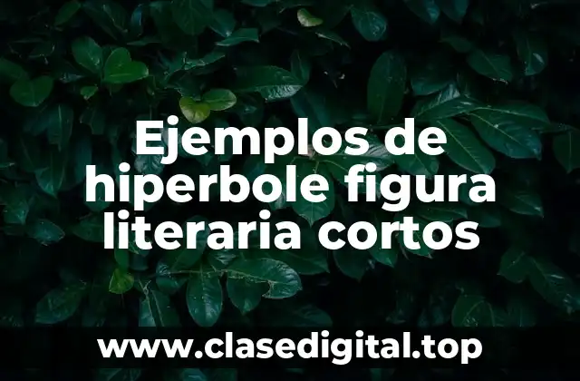 Ejemplos de hiperbole figura literaria cortos