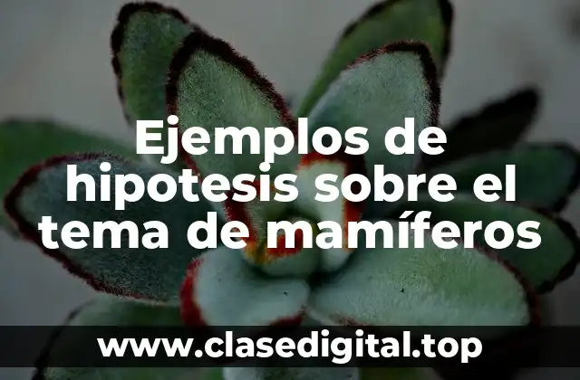 Ejemplos de hipotesis sobre el tema de mamíferos