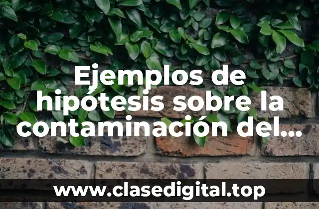 Ejemplos de hipótesis sobre la contaminación del agua