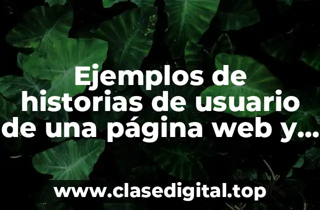 Ejemplos de historias de usuario de una página web y Significado