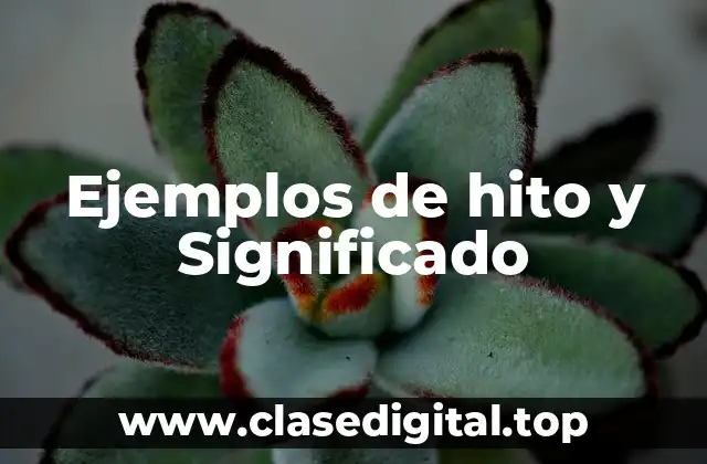 Ejemplos de hito y Significado