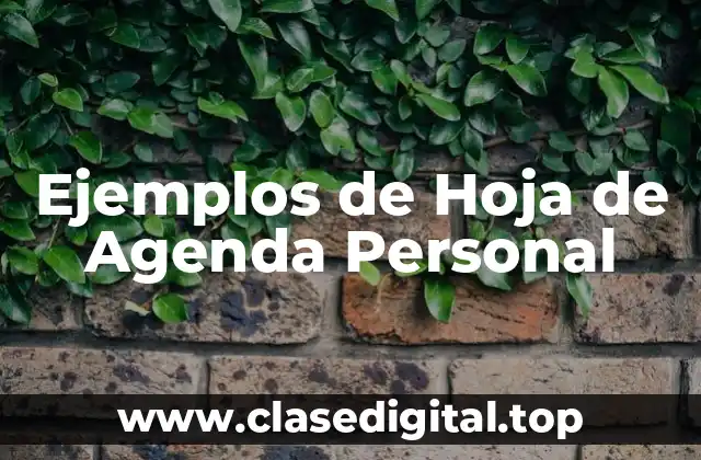 Ejemplos de hoja de agenda personal