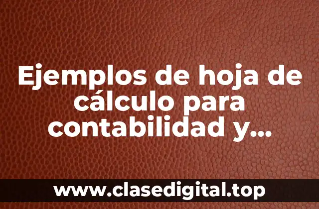 Ejemplos de hoja de cálculo para contabilidad y Significado