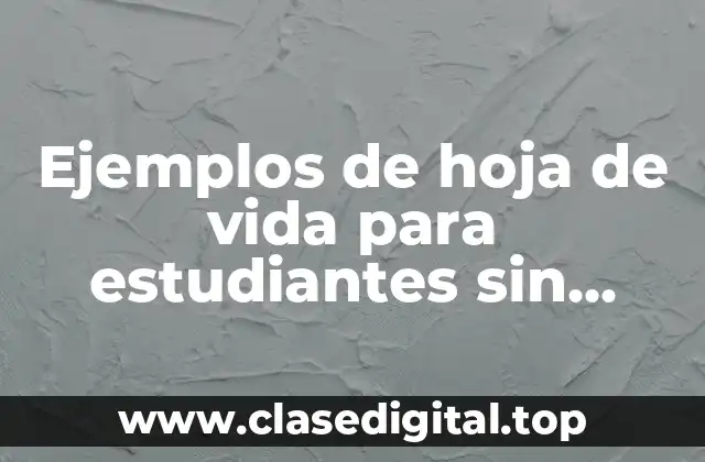 Ejemplos de hoja de vida para estudiantes sin experiencia