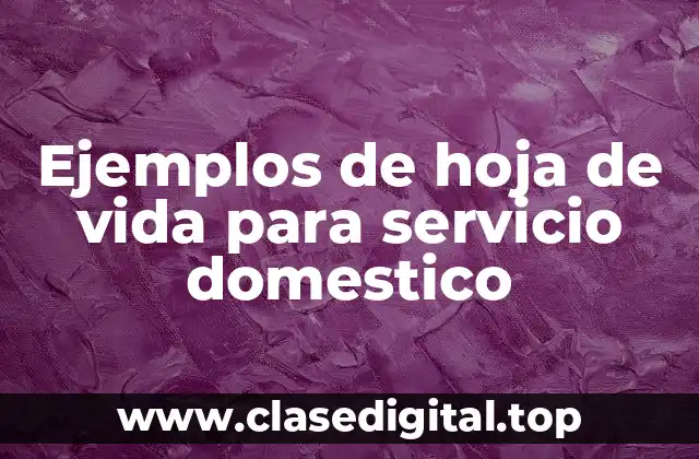 Ejemplos de hoja de vida para servicio domestico