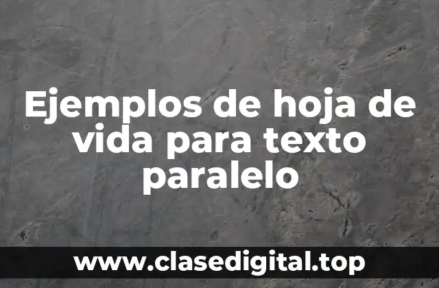 Ejemplos de hoja de vida para texto paralelo