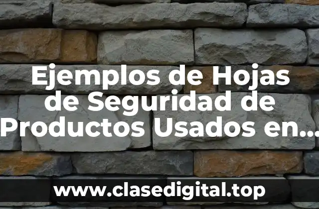 Ejemplos de Hojas de Seguridad de Productos Usados en Casa