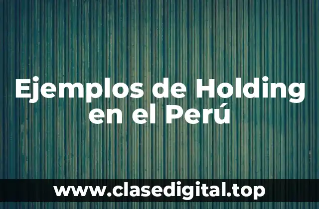 Ejemplos de Holding en el Perú