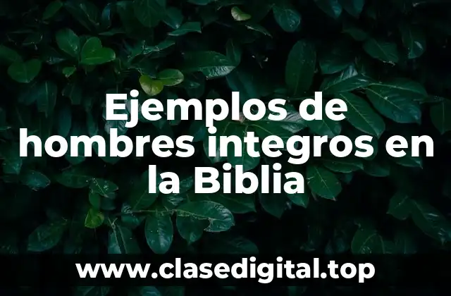 Ejemplos de hombres integros en la Biblia