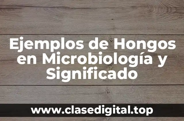 Ejemplos de hongos en microbiología