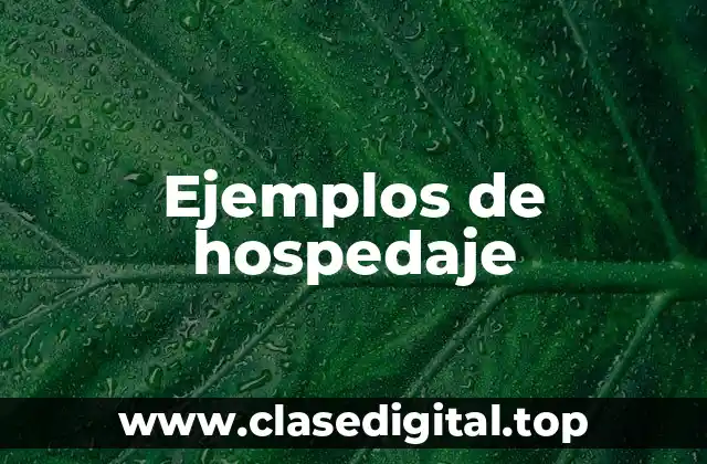 Ejemplos de hospedaje