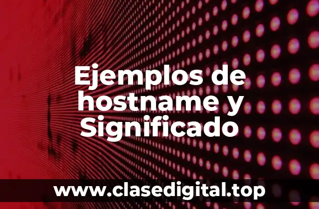 Ejemplos de hostname y Significado