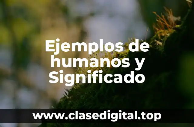 Ejemplos de humanos y Significado