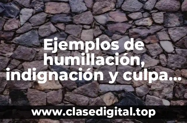 Ejemplos de humillación, indignación y culpa