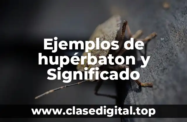 Ejemplos de hupérbaton y Significado