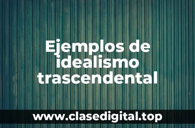Ejemplos de idealismo trascendental