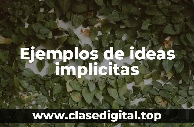 Ejemplos de ideas implicitas
