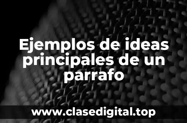 Ejemplos de ideas principales de un parrafo