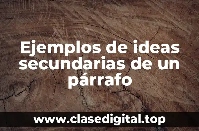 Ejemplos de ideas secundarias de un párrafo