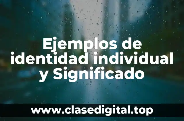 Ejemplos de identidad individual y Significado
