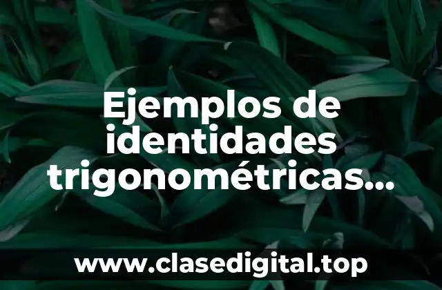Ejemplos de identidades trigonométricas pitagóricas