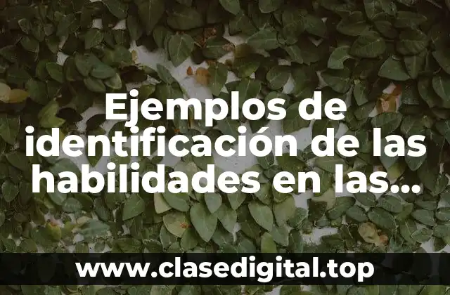 Ejemplos de identificación de las habilidades en las escuelas primarias