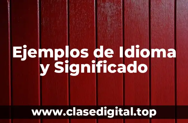 Ejemplos de Idioma y Significado