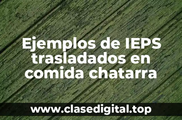 Ejemplos de IEPS trasladados en comida chatarra