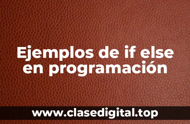 Ejemplos de if else en programación