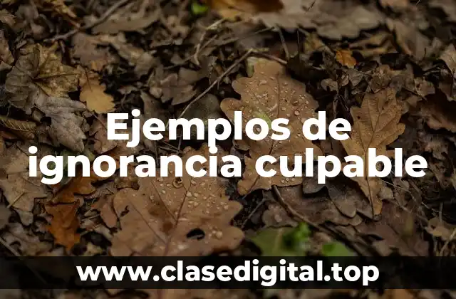 Ejemplos de ignorancia culpable