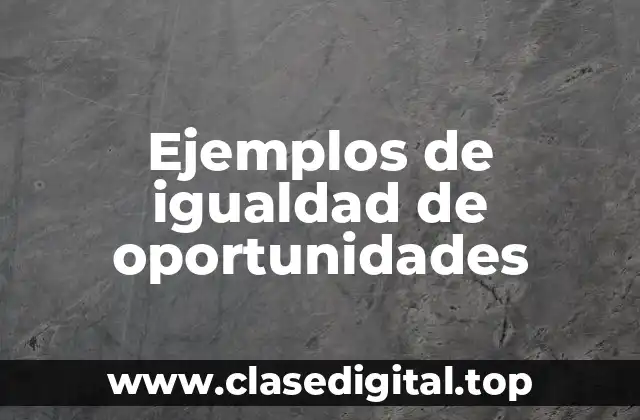 Ejemplos de igualdad de oportunidades