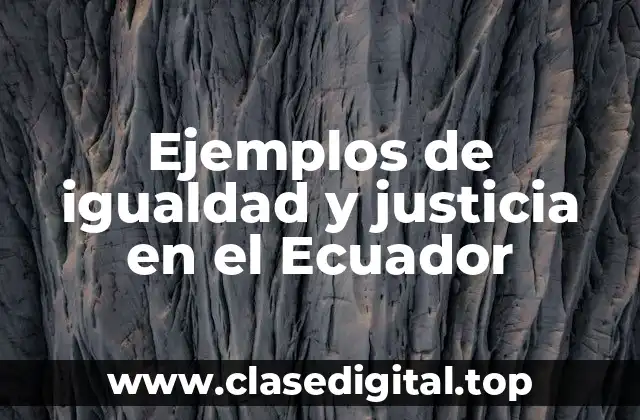 Ejemplos de igualdad y justicia en el Ecuador