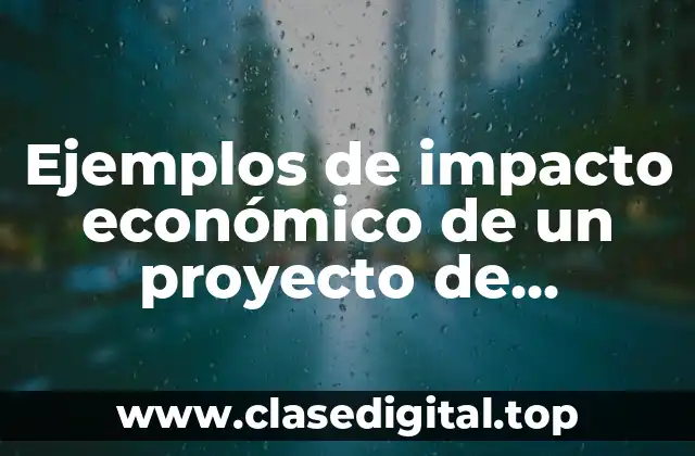 Ejemplos de impacto económico de un proyecto de investigación y Significado