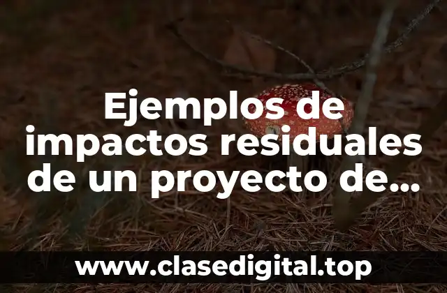 Ejemplos de impactos residuales de un proyecto de relleno sanitario