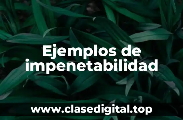 Ejemplos de impenetabilidad