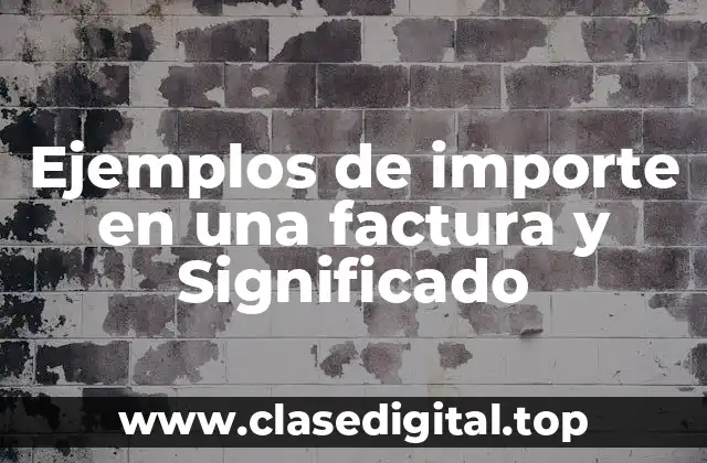 Ejemplos de importe en una factura y Significado