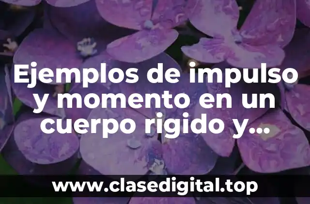 Ejemplos de impulso y momento en un cuerpo rigido y Significado