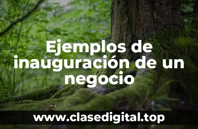 Ejemplos de inauguración de un negocio