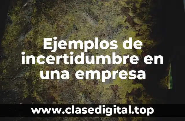 Ejemplos de incertidumbre en una empresa