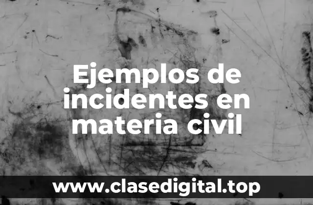Ejemplos de incidentes en materia civil