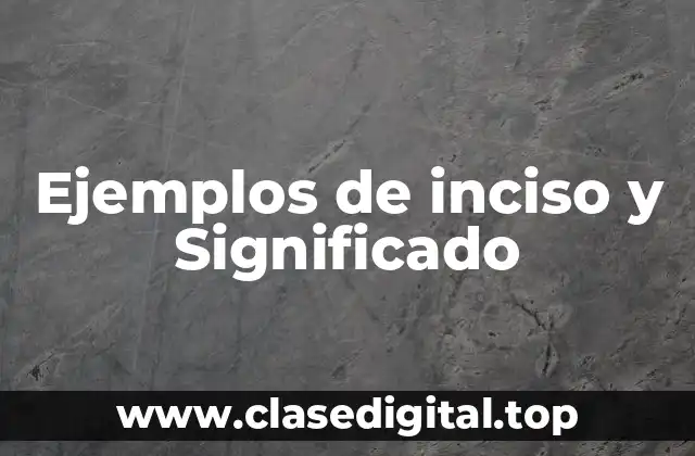Ejemplos de inciso y Significado