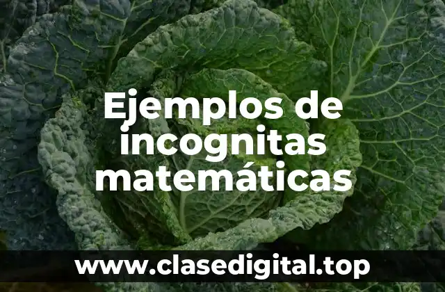 Ejemplos de incognitas matemáticas