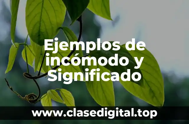 Ejemplos de incómodo y Significado