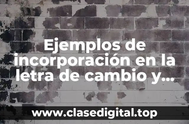 Ejemplos de incorporación en la letra de cambio y Significado