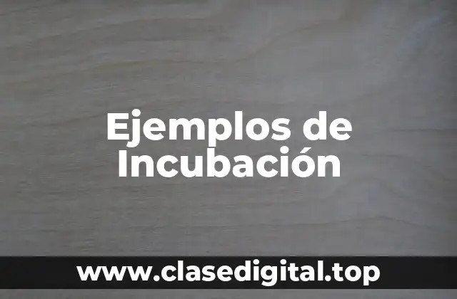 Ejemplos de Incubación